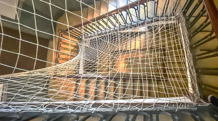 Completed staircase safety net setup in a residential apartment in Chennai by ENB Enterprises