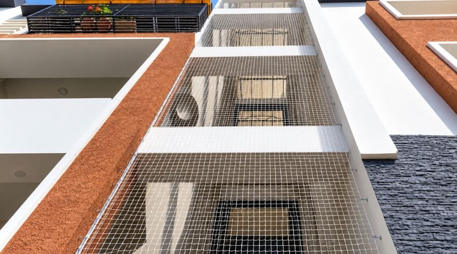 Completed duct area safety net installation in a residential complex in Chennai