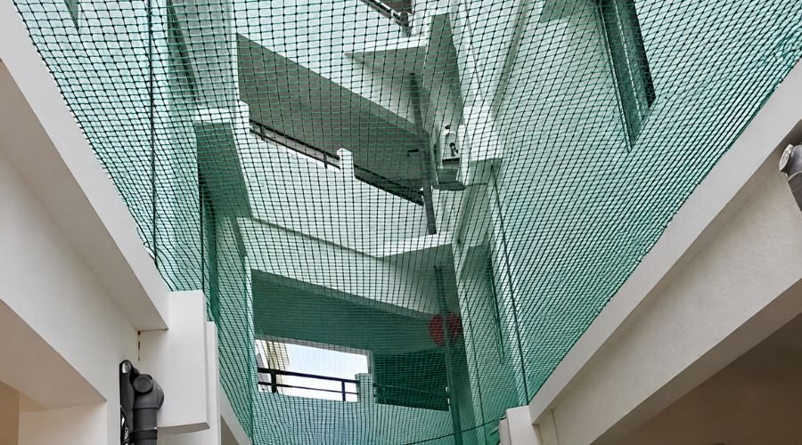 Durable open area safety net covering a large outdoor space in Chennai