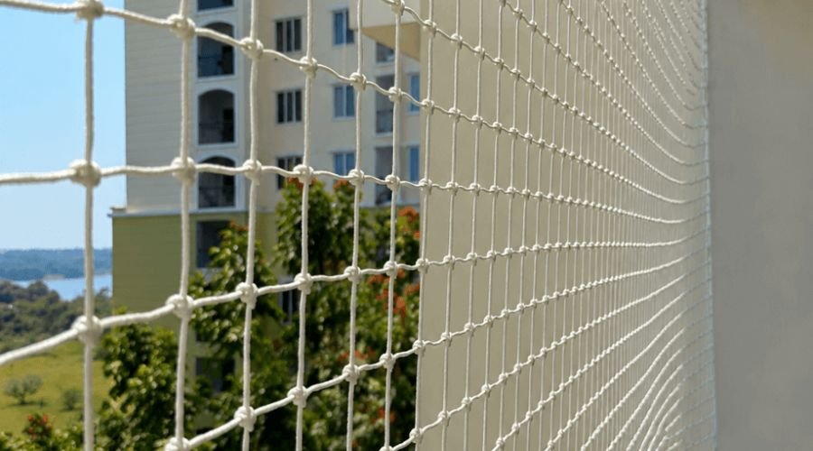 Completed pigeon safety net installation on high-rise apartment building in Chennai by ENB Enterprises